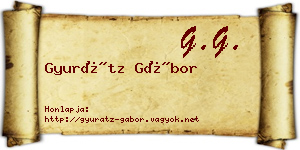 Gyurátz Gábor névjegykártya