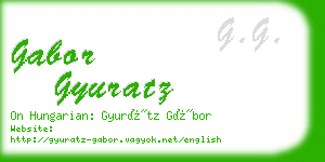 gabor gyuratz business card